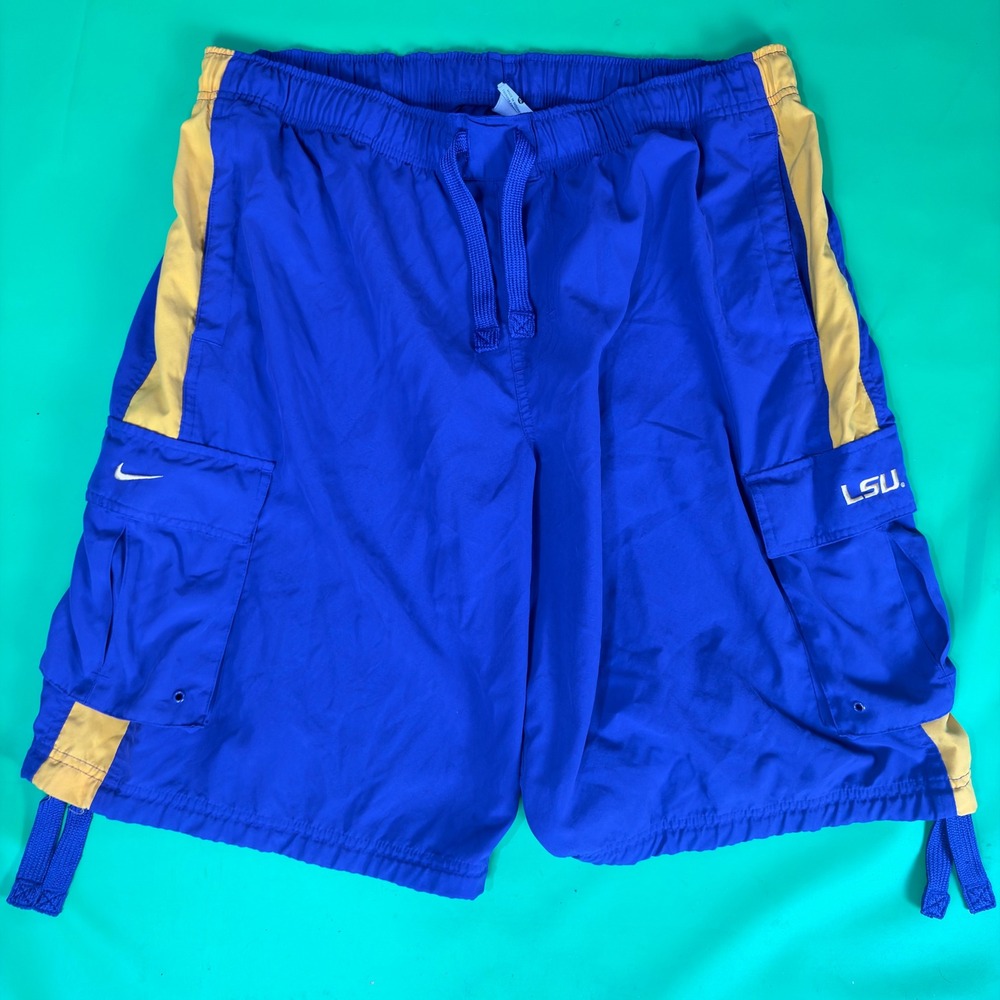 Nike LSU Tigers Cargo Athletic Shorts Mens XL Purple/Gold Zip Pocket NCAA  Snike